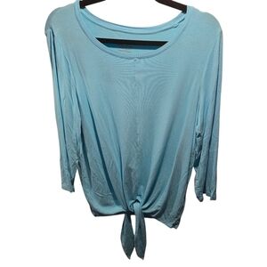 Chico's Sz. Large Blue Front Tie Tshirt